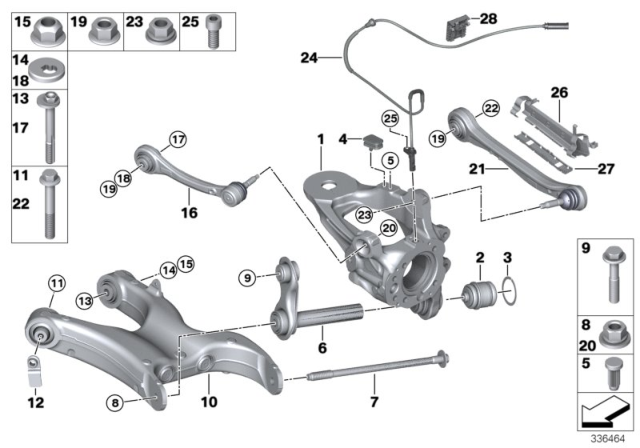 2017 BMW X6 Rear Axle Support / Wheel Suspension Diagram