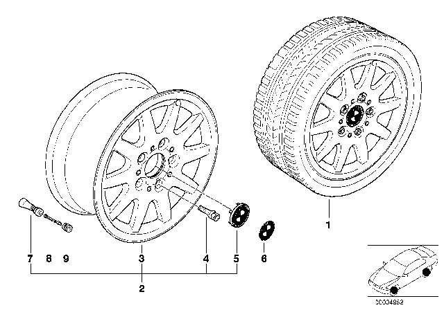 1992 BMW 325is BMW - Styling Diagram 1