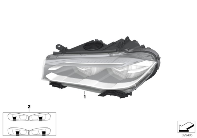 2014 BMW X5 Headlight Diagram