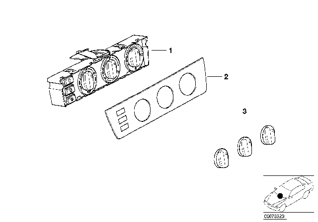 2006 BMW X5 Front Plate Of Controls Air Conditioner Diagram for 64118385926