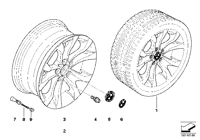 2001 BMW X5 BMW LA Wheel, Y-Spoke Diagram 2