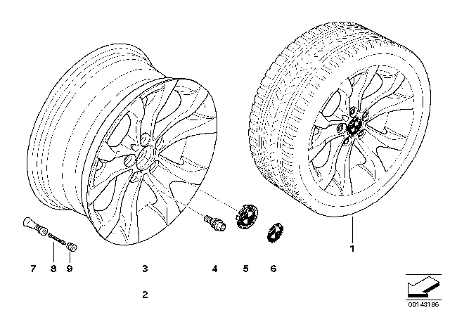 2002 BMW X5 BMW LA Wheel, Y-Spoke Diagram 2