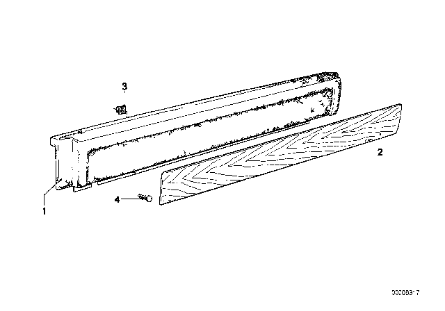 1982 BMW 733i Door Lining Upper Diagram 2