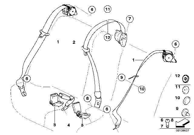 2008 BMW 535xi Fillister Head Screw Diagram for 72118215816