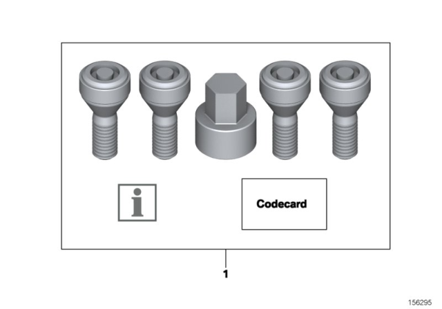 2014 BMW 640i Set Wheel Locks Diagram