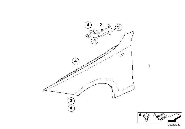 2007 BMW 328xi Side Panel, Front Diagram