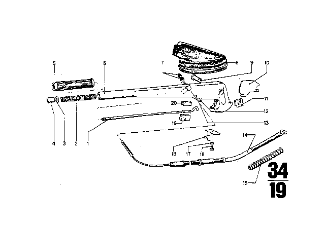 1971 BMW 2800CS Parking Brake / Control Diagram