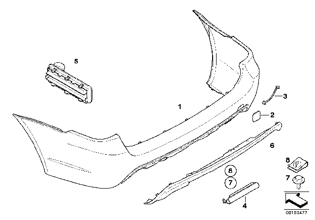 2009 BMW 535i xDrive Trailer Coupling Flap, Prime-Coated Diagram for 51127897224