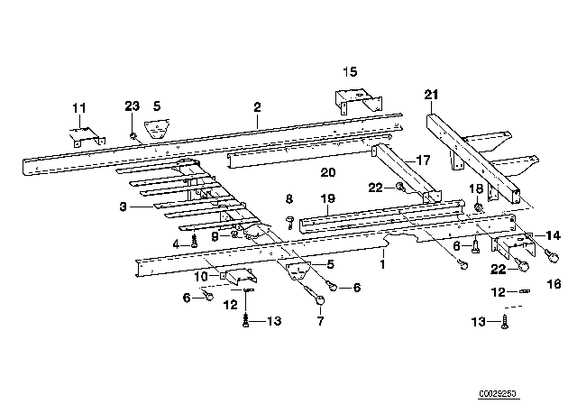 2002 BMW 540i Trailer, Individual Parts, Chassis Frame Diagram