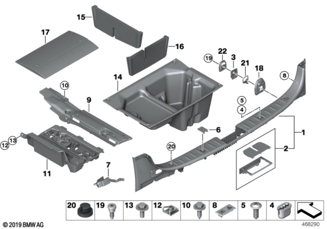 2010 BMW 328i xDrive Cover Fastening Loop Diagram for 51477129652