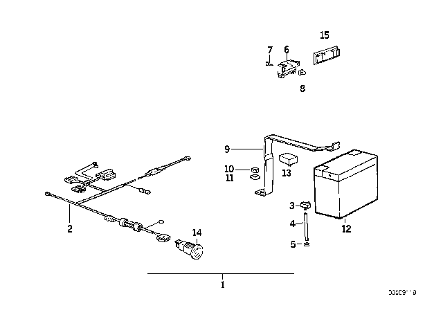 1994 BMW 530i WIRING SET Diagram for 61128359869