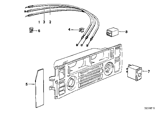 1987 BMW M6 Bowden Cable / Switch Air Conditioning Diagram