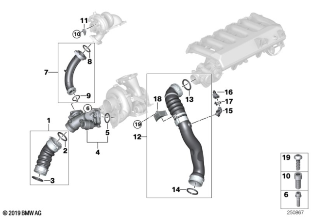 2010 BMW X5 Intake Manifold - Supercharger Air Duct Diagram