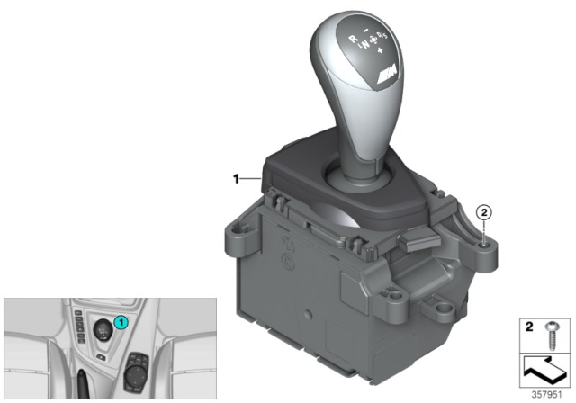 2019 BMW M4 Gear Selector Switch,Twin-Clutch Gearbox Diagram for 61317848611