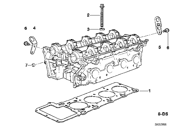 1995 BMW 540i Cylinder Head & Attached Parts Diagram 2