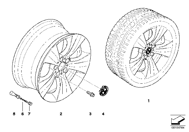 2011 BMW X5 BMW LA Wheel, Star Spoke Diagram 5