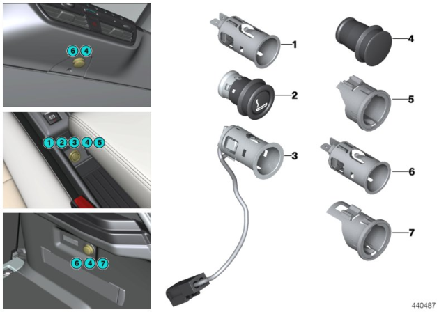 2016 BMW i3 Cigarette Lighter / Power Sockets Diagram