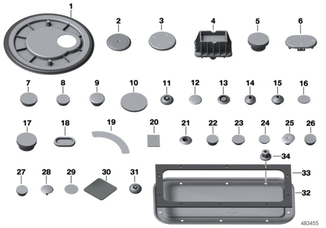 2016 BMW X1 Sealing Cap/Plug Diagram