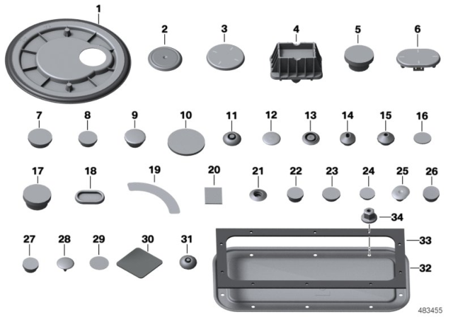 2020 BMW 228i xDrive Gran Coupe Blind Plug Diagram for 51717410246