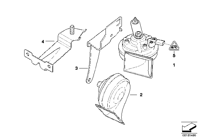 2009 BMW 550i Horn Diagram