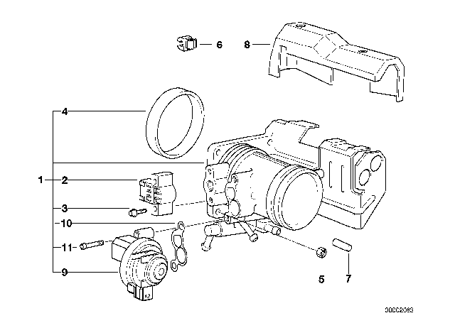 1999 BMW 318ti Throttle Housing Assy Diagram