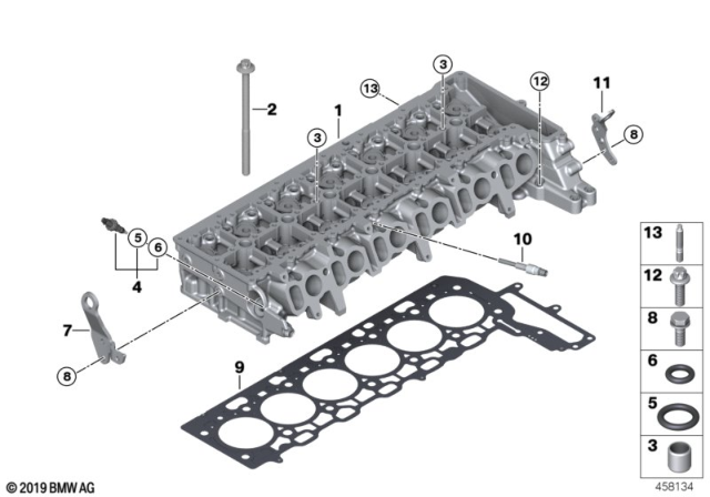 2018 BMW 540d xDrive Set Bolt Cylinder Head Diagram for 11128513130