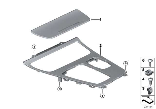 2010 BMW 550i GT xDrive Decorative Trims, Centre Console Diagram