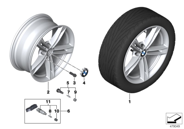 2019 BMW 440i BMW LA Wheel, Star Spoke Diagram 2