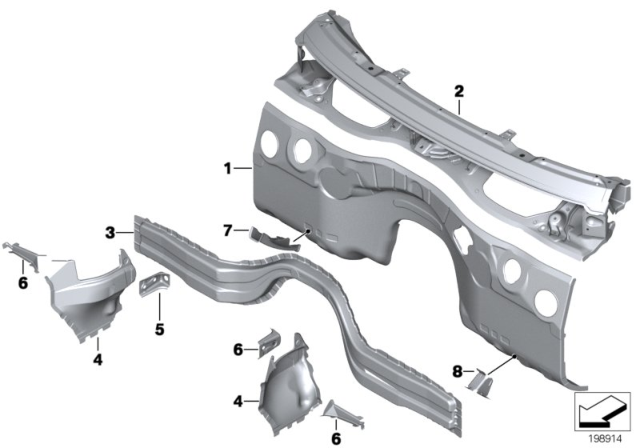 2015 BMW X1 Splash Wall Parts Diagram