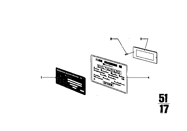 1971 BMW 2800CS Information Plate Diagram 2