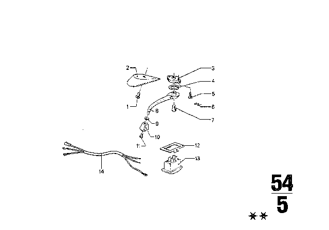 1970 BMW 2800 Sliding Roof Control Diagram