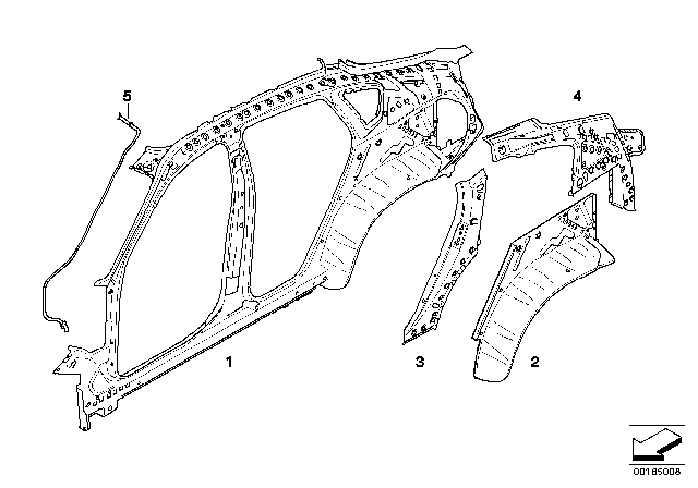 2009 BMW X6 Reinforcement D-Piller Inside Left Diagram for 41217181581