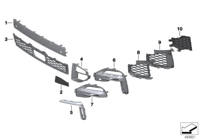 2020 BMW X5 Trim On Grill, Side, Right Diagram for 51118092670