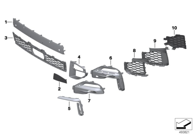 2020 BMW X5 M Trim Panel, Trim Elements Diagram