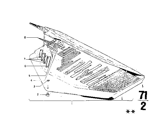 1975 BMW 3.0Si Tool Kit / Lifting Jack Diagram 2