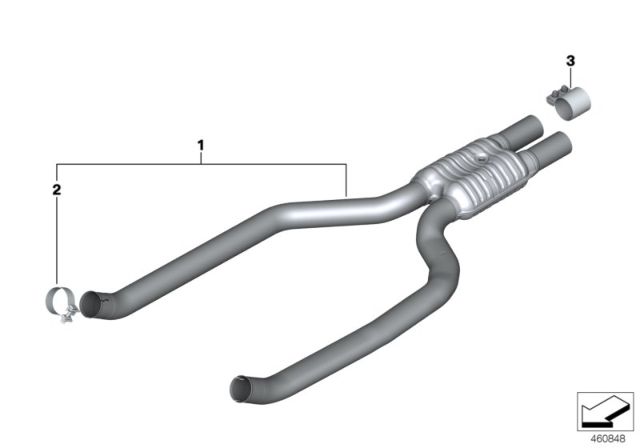 2019 BMW 750i xDrive Front Silencer Diagram