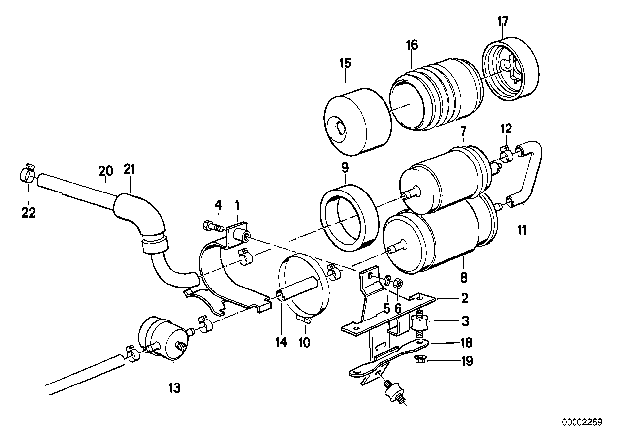 1988 BMW M3 Braket Fuel Pump Diagram for 16121179377