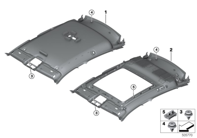 2020 BMW X4 M Headlining Panoramic Roof Diagram for 51449459413
