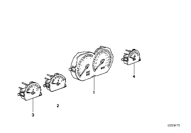 1994 BMW 850Ci Instruments Diagram