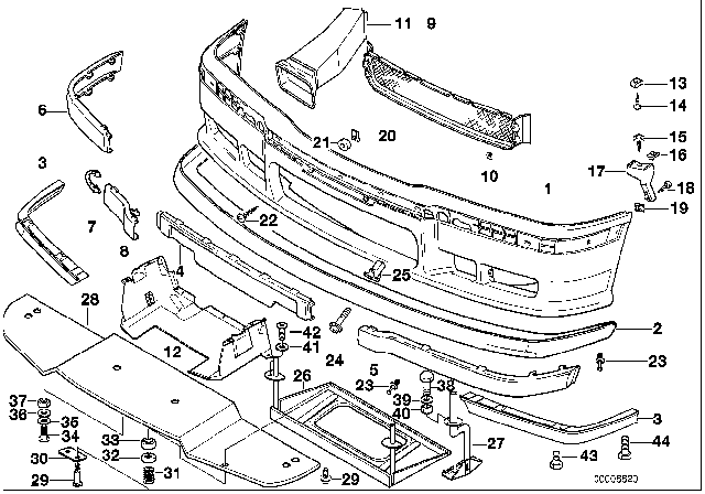 1995 BMW M3 Body Nut Diagram for 07129904150