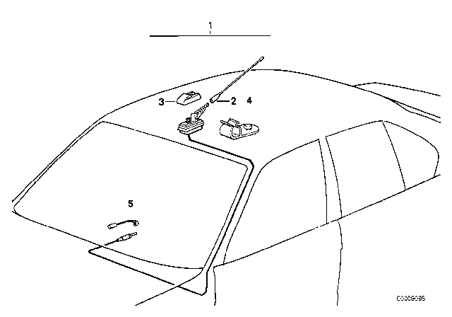 1988 BMW M3 Antenna Diagram for 65221386412