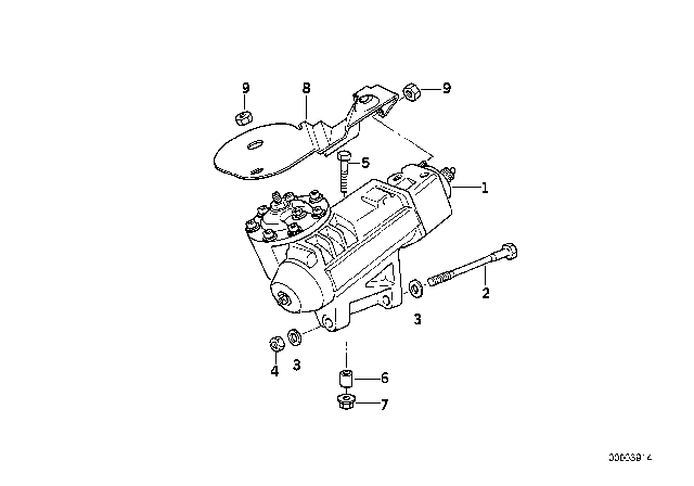 1993 BMW 740i Exchange Hydro Steering Gear Diagram for 32131138695