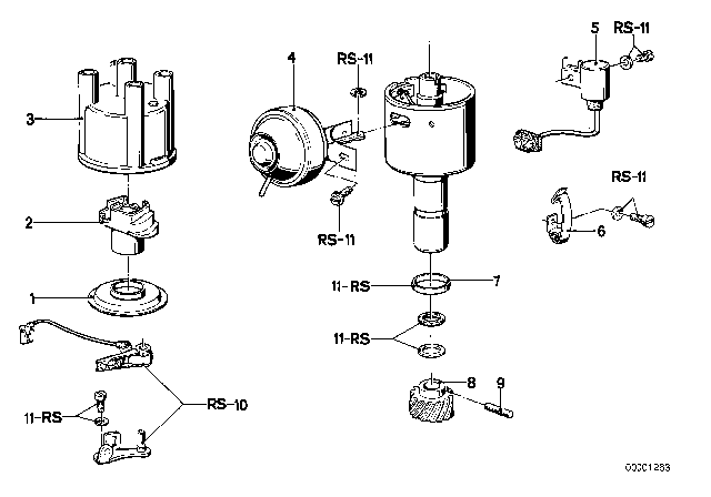 1982 BMW 320i Distributor - Single Parts Diagram 1