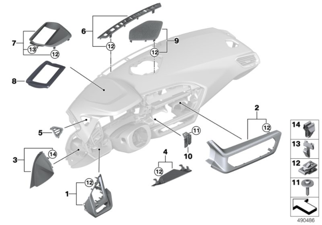 2020 BMW Z4 TRIM CENTER STACK TOP CENTER Diagram for 51459475705