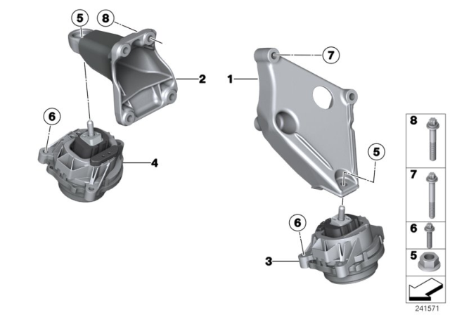 2017 BMW X3 Engine Mount Bracket Right Diagram for 22116859616