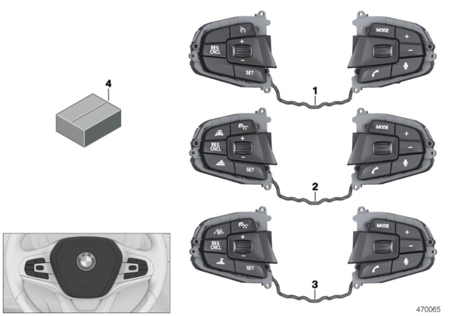 2017 BMW M760i xDrive Switch, Steering Wheel Diagram 2