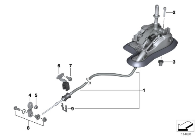 2012 BMW 328i Automatic Transmission Steptronic Shift Parts Diagram