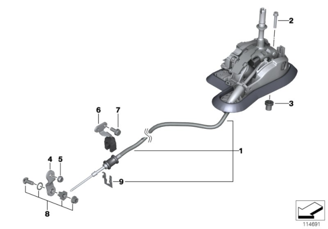 2011 BMW 128i Automatic Transmission Steptronic Shift Parts Diagram