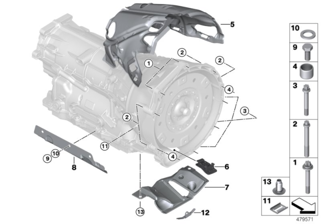 2018 BMW 330i GT xDrive Transmission Mounting Diagram