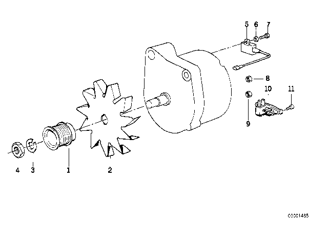 1993 BMW 850Ci Additional Alternator / Single Parts Diagram